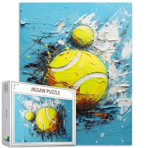 Sport-Themenpuzzle Graffiti Street Art 1000 Teile Tennisbälle Puzzle für Erwachsene Sportpuzzle Einzigartiges Geschenk Junge&Mann Ballkunst Spielzeug Puzzles Perfekt für Spieleabende Wanddekoration von Tucocoo