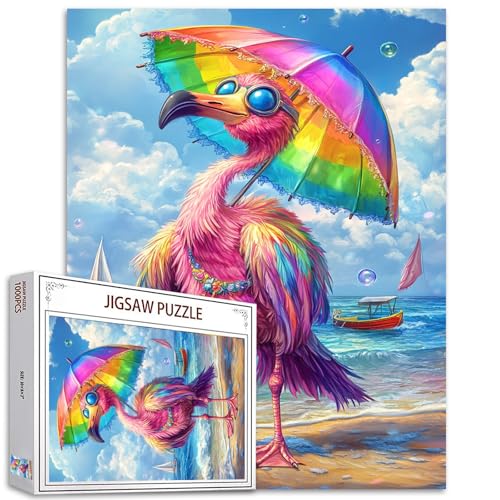 Strand-Tier-Puzzles für Erwachsene 1000 Stück niedliche Hühner-Puzzles für Spielabende einzigartige Kunst-Puzzle für anspruchsvolle Familie Aktivität Spiel DIY Craft Puzzle Home Decor Geschenke von Tucocoo