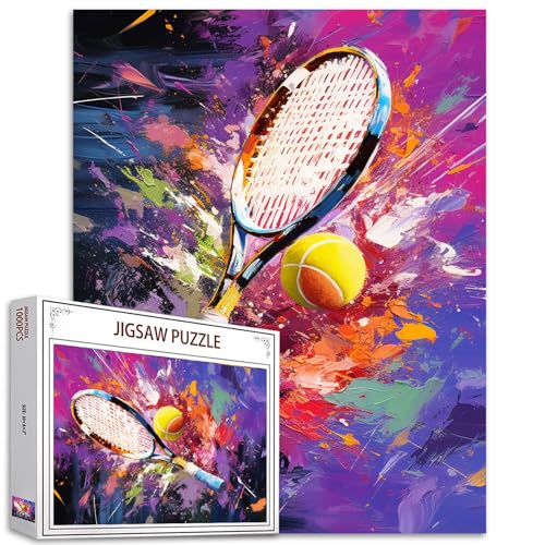 Tennisball Puzzle Graffiti Street Art 1000 Teile Puzzle für Erwachsene Sport Puzzle Einzigartiges Geschenk für Junge&Mann Ball Kunst Spielzeug Puzzles Perfekt für Spieleabende Home Wall Decor von Tucocoo