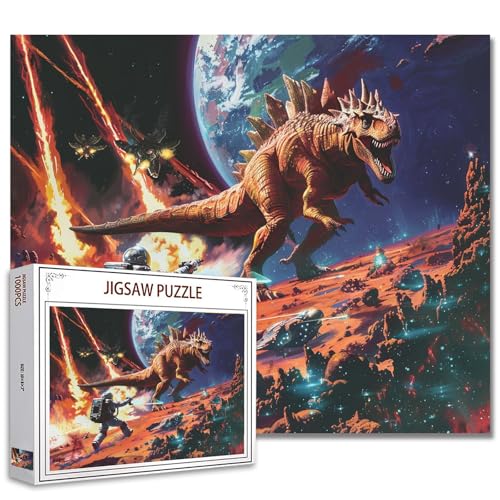 Tierpuzzle 1000 Teile für Erwachsene, Familien(Dinosaurier,Mythologie Kreatur,Astronaut,Universum,Kämpfer) Teile passen perfekt zusammen 19.7''x27.6''inch Performance Frameable Wildlife Puzzle Art von Tucocoo