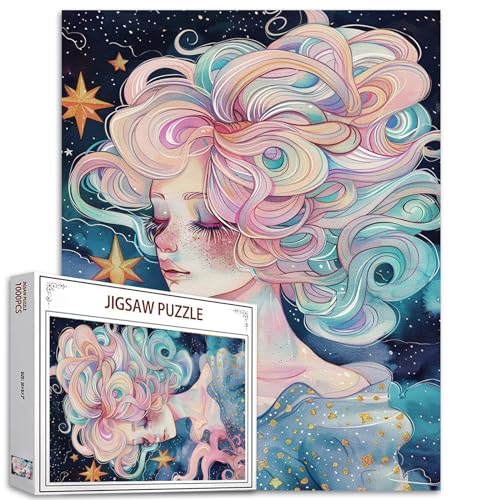 Tucocoo 1000 Teile Puzzle für Erwachsene Fantasy Frau Malerei Puzzle Himmlische Göttin 1000 Teile Puzzles für herausfordernde Familienaktivität Spiel Nachthimmel Sterne Kunst DIY Puzzle Wanddekoration von Tucocoo