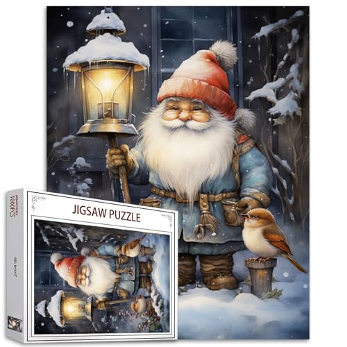 Tucocoo 1000 Teile Puzzles für Erwachsene Alte Mysteriöse Weihnachtswichtel Puzzle Winter verschneite Nacht Aquarell Boho Kunst Puzzles für herausfordernde Familienaktivitätsspiel DIY Puzzle Tucocoo 1000 Teile Puzzles für Erwachsene Alte Mysteriöse Weihnachtswichtel Puzzle Winter verschneite Nacht Aquarell Boho Kunst Puzzles für herausfordernde Familienaktivitätsspiel DIY Puzzle von Tucocoo
