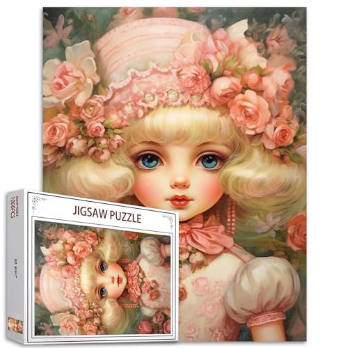 Tucocoo 1000 Teile Puzzles für Erwachsene Kleine Prinzessin Mädchen Malerei Puzzle Niedliches Mädchen Rosa Kunst 1000 Teile Puzzles für herausfordernde Familienaktivitätsspiel Schöne DIY Puzzle von Tucocoo