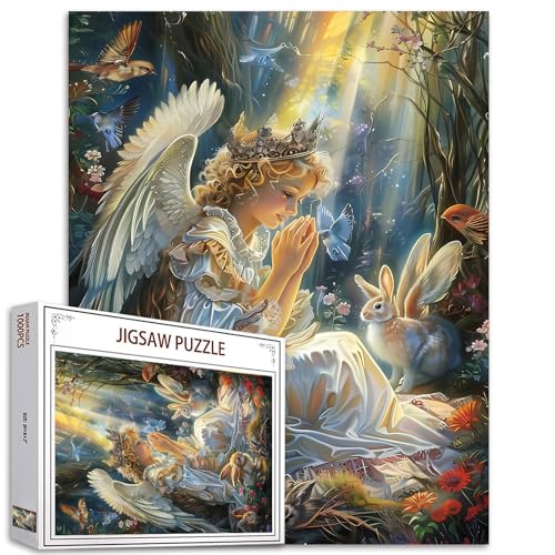 Tucocoo 1000 Teile Puzzles für Erwachsene Wald Wasserfall Fee Malerei Puzzle Fantasie Sonnenschein 1000 Teile Puzzles für herausfordernde Familienaktivität Spiel Landschaft Kunst DIY Puzzle von Tucocoo