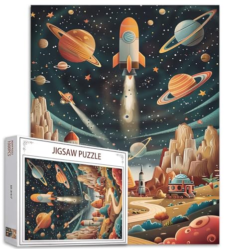 Tucocoo 1000 Teile Puzzles für Erwachsene Weltraumreisender Malerei Puzzle Galaxie Sterne 1000 Teile Puzzles für herausfordernde Familienaktivitätsspiel Abstrakte Kunst DIY Puzzle Wanddekoration von Tucocoo