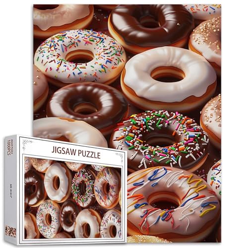 Tucocoo 1000-teiliges Puzzle für Erwachsene, Donut-Süßigkeiten, Malpuzzle, Vanille-Süßigkeiten, Kunst, 70 x 50 cm, 1000 Teile Puzzles für anspruchsvolle Familienaktivitäten, buntes DIY-Puzzle von Tucocoo