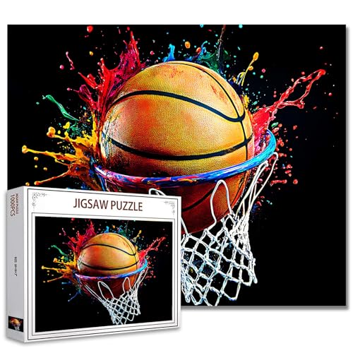 Tucocoo 1000-teiliges Puzzle für Erwachsene, buntes Basketball-Puzzle, abstrakte Kunst, 1000 Teile, Puzzles für anspruchsvolle Familienaktivitäten, Lernspiel, DIY, Basteln, Puzzle, Wanddekoration, von Tucocoo