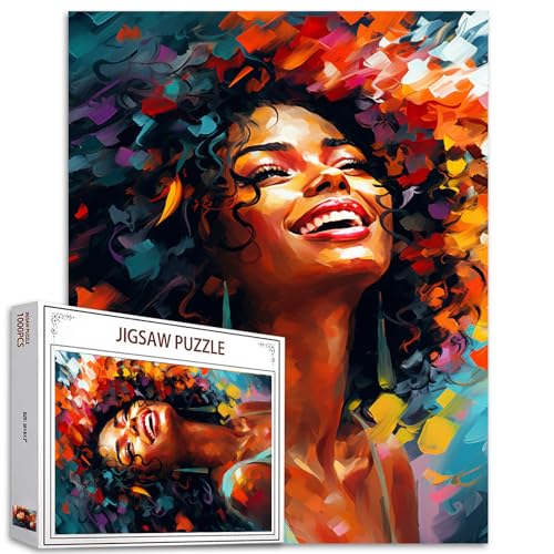 Tucocoo Afro-Frauen-Puzzles für Erwachsene, 1000 Teile, urbaner Stil, süßes schwarzes Mädchen, abstrakte Kunst, Puzzle, Bunte DIY-Puzzles für Heimdekoration, Geschenke, Familienpuzzle, perfekt für von Tucocoo