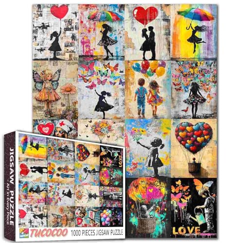 Tucocoo Banksy Kunst-Puzzle für Erwachsene, 1000-teiliges Puzzle, Straßenkollage, DIY, Basteln, Familienspiel, Nacht, Lernspielzeug für Puzzle-Liebhaber Tucocoo Banksy Kunst-Puzzle für Erwachsene, 1000-teiliges Puzzle, Straßenkollage, DIY, Basteln, Familienspiel, Nacht, Lernspielzeug für Puzzle-Liebhaber von Tucocoo