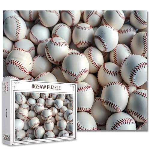 Tucocoo Baseballs Puzzle 1000 Teile Puzzles für Erwachsene, Sportballkunst-Puzzles für schwierige anspruchsvolle Familienaktivitätsspiele, 50 x 70 cm, DIY Handwerk Puzzle für Heimdekoration von Tucocoo