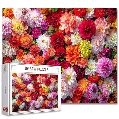 Tucocoo Blumen Hintergrund Puzzle 1000 Teile Puzzles für Erwachsene, Chrysantheme Floral Art Puzzles für herausfordernde Familienaktivitätsspiele 20 x 27 Zoll DIY Puzzle für Heimdekoration Geschenke von Tucocoo