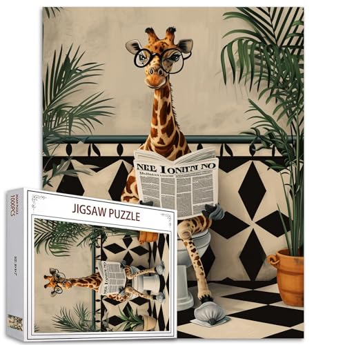 Tucocoo Cute Giraffe Jigsaw Puzzle 1000 Pieces Puzzles for Adults,Abstract Animals Jigsaw Puzzles for Challenging Family Activity Games DIY Puzzle for Home Wall Decor Gifts - 20 x 27 Inches von Tucocoo