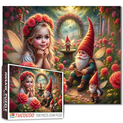 Tucocoo Elfenmädchen 1000 Teile Puzzle für Erwachsene, Feengarten mit Zwergen und Rosen, skurrile Fantasy-Szenen-Puzzles für Entspannung und Heimdekoration, herausforderndes Puzzle-Geschenk für Frauen Tucocoo Elfenmädchen 1000 Teile Puzzle für Erwachsene, Feengarten mit Zwergen und Rosen, skurrile Fantasy-Szenen-Puzzles für Entspannung und Heimdekoration, herausforderndes Puzzle-Geschenk für Frauen von Tucocoo