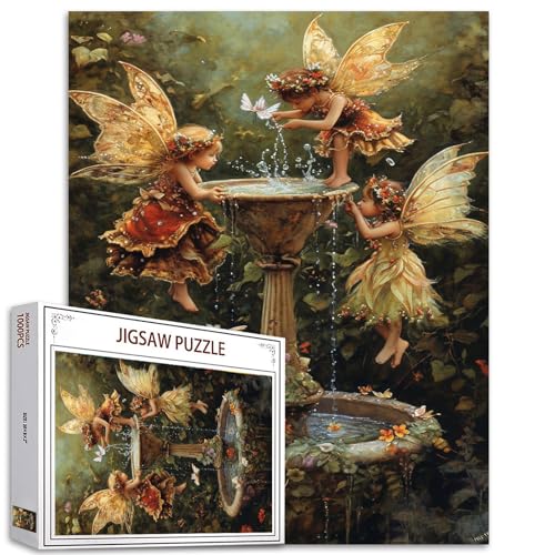 Tucocoo Fairy Little Girl Puzzle für Erwachsene, 1000 Teile, abstraktes Schmetterlings-Elfen-Kunst-Puzzle, 70 x 50 cm, Bunte DIY-Puzzles für Heimdekoration, Familienpuzzle, perfekt für Spielabende von Tucocoo