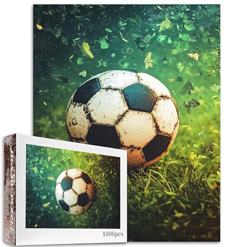 Tucocoo Fußballkunst-Puzzles für Erwachsene, 1000 Teile, Fußball-Hintergrundpuzzles für Erwachsene, 68,6 x 50,8 cm, DIY-Bastelpuzzles für Heimdekoration, Geschenke, Familienpuzzle, perfekt für von Tucocoo