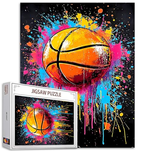 Tucocoo Graffiti-Basketball-Puzzle, 1000 Teile, Puzzles für Erwachsene, bunte Kunst-Puzzles für schwierige, anspruchsvolle Familienaktivitäten, Lernspiele, Bastelarbeiten, Puzzle für Heimdekoration, von Tucocoo