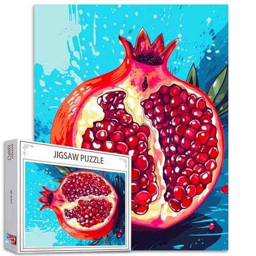 Tucocoo Granatapfel-Puzzle, 1000 Teile, Puzzles für Erwachsene, Obst-Pop-Art-Stil-Puzzles für anspruchsvolle Familienaktivitäten, 70 x 50 cm, buntes DIY-Puzzle für Heimdekoration, Geschenke von Tucocoo