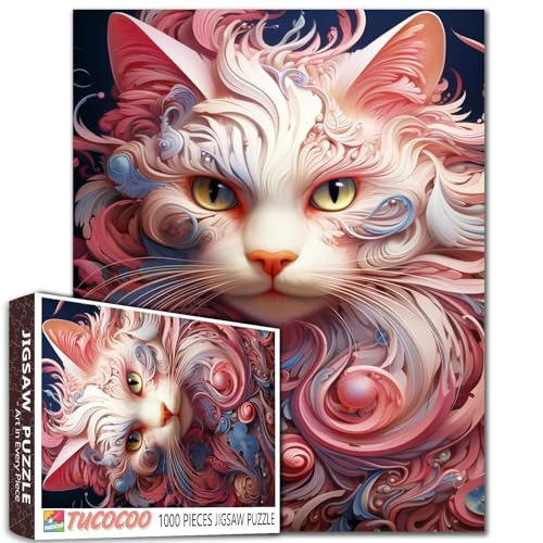 Tucocoo Mystisches Katzenpuzzle 1000 Teile für Erwachsene, Papier Quilling Kunst Skurrile Katze Tier Puzzles, Fantasy Kunst Katzenpuzzle für Stressabbau, Achtsamkeit, Familienspiele, Heimdekor Tucocoo Mystisches Katzenpuzzle 1000 Teile für Erwachsene, Papier Quilling Kunst Skurrile Katze Tier Puzzles, Fantasy Kunst Katzenpuzzle für Stressabbau, Achtsamkeit, Familienspiele, Heimdekor von Tucocoo