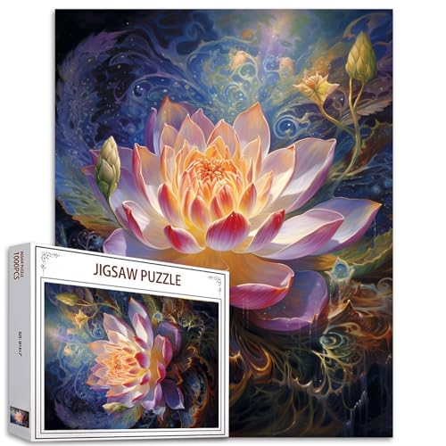 Tucocoo Pink Lotus Jigsaw Puzzle 1000 Pieces Puzzles for Adults, Tropical Floral Jigsaw Puzzles for Challenging Family Activity Games DIY Puzzle for Home Wall Decor Gifts - 20 x 27 Inches von Tucocoo