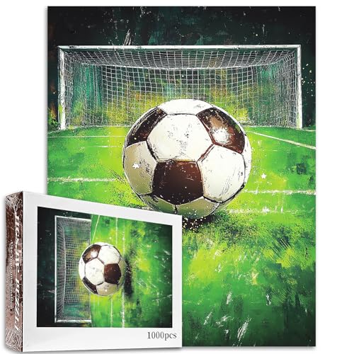 Tucocoo Puzzle mit 1000 Teilen für Erwachsene, Fußballthema, Puzzle, Fußball, grüne Kunst, 1000 Teile, Puzzles für anspruchsvolle Familienaktivitäten, Lernspiel, DIY, Basteln, Puzzle, Wanddekoration, von Tucocoo