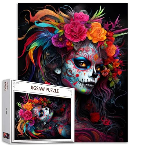 Tucocoo Sugar Skull Woman Jigsaw Puzzle 1000 Pieces Puzzles for Adults, Graffiti Women Jigsaw Puzzles for Challenging Family Activity Games DIY Puzzle for Home Wall Decor Gifts - 20 x 27 Inches von Tucocoo