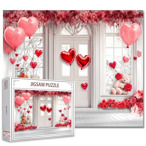 Valentinstag Thema Sence Jigsaw Puzzle 1000 Stück Puzzles für Erwachsene, weiße Hochzeit Jigsaw Puzzles für herausfordernde Familie Aktivität Spiele DIY Puzzle für Home Wall Decor Geschenke von Tucocoo