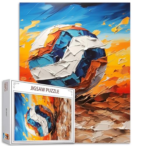 Volleyball Puzzle Graffiti Street Art 1000 Teile Puzzle für Erwachsene Sport Puzzle Einzigartiges Geschenk für Junge&Mann Ball Kunst Spielzeug Puzzles Perfekt für Spielabende Heim Wanddekoration von Tucocoo