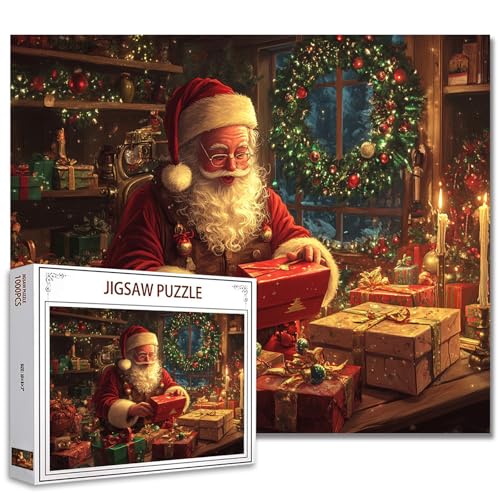 Weihnachten Großvater Puzzles für Erwachsene 1000 Stück Weihnachtsmann Puzzles für Spielabende Einzigartige Puzzles für anspruchsvolle Familie Aktivität Spiel DIY Craft Puzzle Home Decor von Tucocoo