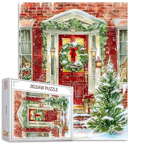 Weihnachten Puzzles 1000 Stück Weihnachtsbaum Geschenk Kunst Puzzles für anspruchsvolle Familie Aktivität Spiele Bunte DIY Handarbeit Puzzle für Home Wall Decor Geschenke 20x27 Zoll von Tucocoo