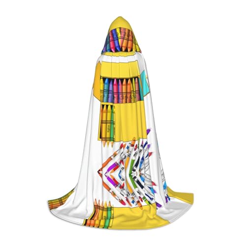 Niedlicher Buntstift-Umhang mit Kapuze für Teenager, Unisex, Umhang mit Kapuze, Halloween-Kostüm, Satin, Hexen, Vampir, Umhang für Kinder Niedlicher Buntstift-Umhang mit Kapuze für Teenager, Unisex, Umhang mit Kapuze, Halloween-Kostüm, Satin, Hexen, Vampir, Umhang für Kinder von Tuehbsvo