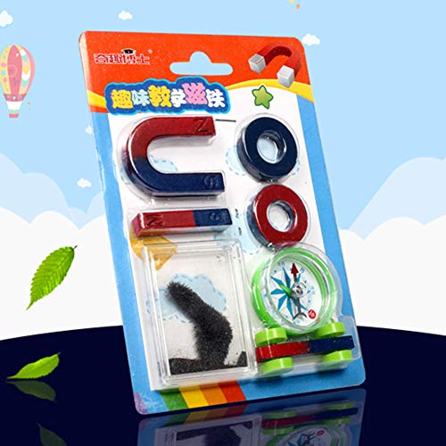 Tuelaly Lehre Magnete Kits, Bar Ring U-Form Compass Magnet Set, Pädagogische Physik Experiment für Kinder Teenager, Bildung Wissenschaft Experiment Werkzeuge Kind Spielzeug von Tuelaly