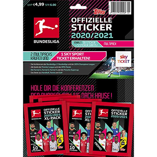 Topps Bundesliga Sammelsticker 2020/21 - 1 Multipack von Tüten