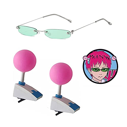 Tugia Saiki K Clips + Brille + Brosche Anime Saiki Kusuo Cosplay Kostüm Zubehör von Tugia