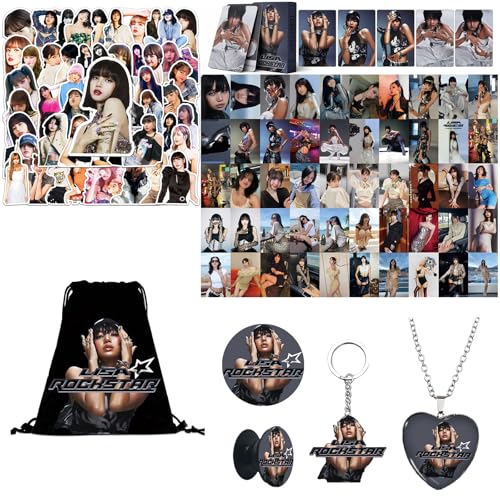 Tulufanskrr Blackpink Lisa Geschenk Fans Geschenk Set für Blink, Blackpink Fanartikel, Kpop Lisa Merchandise Geschenke Lisa Rucksack Karte Schlüsselbund von Tulufanskrr