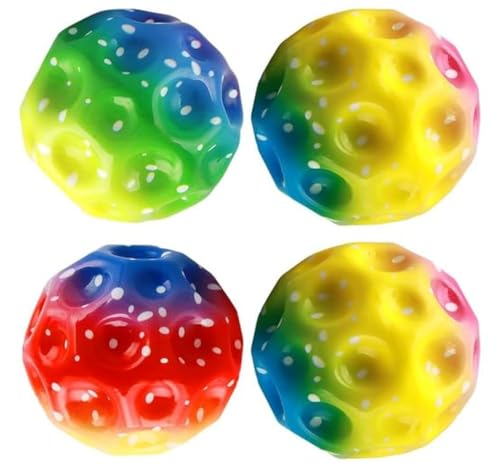 4 Stück Astro Jump Ball, Moon Ball Hohe Springender Gummiball, High Bouncy Balls (A) von Tuluto