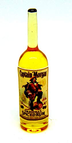 Tumdee Miniatures Miniatur-Flasche aus echtem Glas für Puppenhaus im Maßstab 1:12, mit Captain Morgans Spiced Rum von Tumdee Miniatures