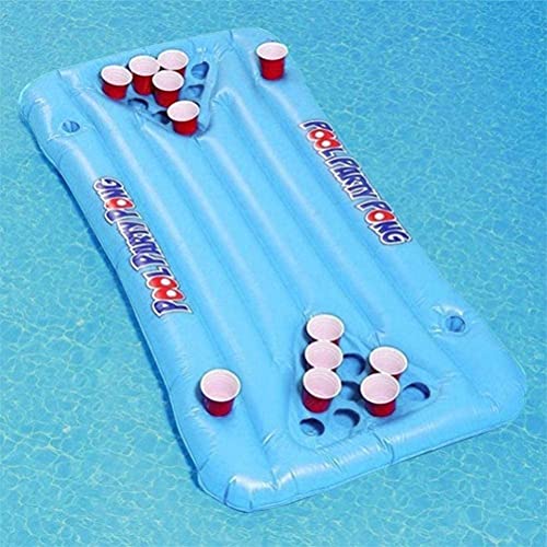 Tumnea Aufblasbare Bier Pong Tischmatratze Bierpong Luftmatratze Multifunktionale Aufblasbarer Bier Pong Tisch für Strandschwimmbad Camping Pool Party von Tumnea