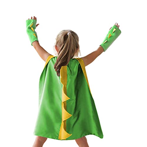 Tumnea Kinderkostüm, Dinosaurier Cosplay umhang, Halloween-Kostüme Kinder, Dinosaurier kostüm mit Handschuhen Karnevals Kostüme für Kinder im Alter von 3-8 von Tumnea