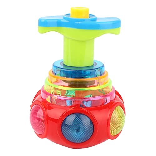 Leuchtende Kreisel für Kinder, LED-leuchtendes Musik-Gyro-Gyrator-Spielzeug, startet Press & Glow-Spinner, Ursache und Wirkung, musikalisches Baby-Spielzeug, sensorisches Spielzeug für Autismus von Tumotsit