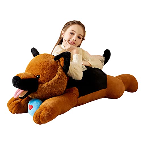 Tumyay Groß Deutscher Schäferhund Kuscheltier Riesen Stofftier,78cm Gross Plüschtier Riesige Plüsch Jumbo Spielzeug,Geschenk für Kinder von Tumyay