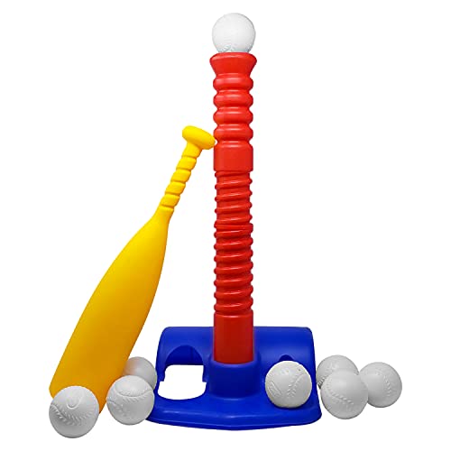 Fun T-Ball Set/Tee Ball - Kleinkinder und Kinder Verstellbares Schlag-Tee-Spiel mit 10 Bällen Entwickelt und verbessert Baseball, Softball, Fähigkeiten, Sportspielzeug für Jungen und Mädchen, Kinder von Tundras