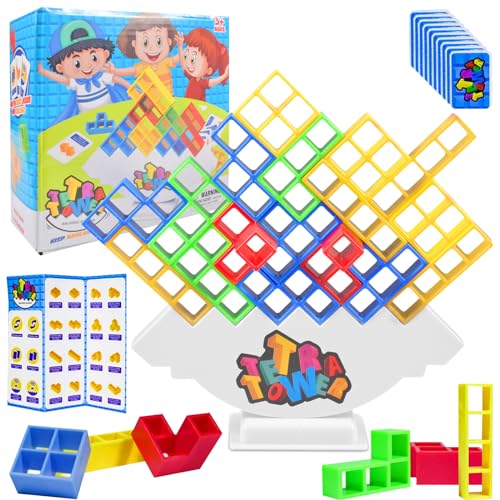 64PCS Tetra Tower-Schaukelstapel Hoch Kinder Balance Spielzeug,Magnetisches Balance Tetris-Spiel, FöRderung Der Hand-Auge-Koordination,Stapelblöcke Balancing Spiel für Jungen und Mädchen ab Jahre 3+ von Tundwhite