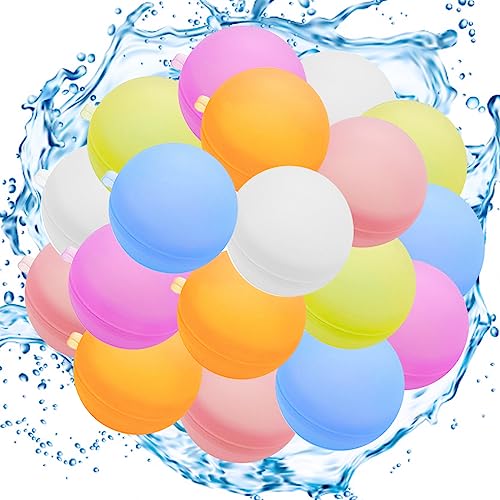 Tuofang 18PCS Wasserbombe Wiederverwendbar, Schnell Befüllbare Silikon Wasserball für Kinder Erwachsene, Wiederverwendbare Wasserballons, Wiederbefüllbare Wasserbombens von Tuofang