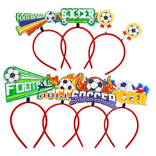 Tuofang 7 Stück Fußball-Fan-Stirnband Haarreifen Für Fußballfans Kopfschmuck Für Fans Sportmatch-Kopfbedeckung Sportwettbewerb-Kopfschmuck Foto-Requisiten Abschlussball Make-Up Kostüm Fußball von Tuofang