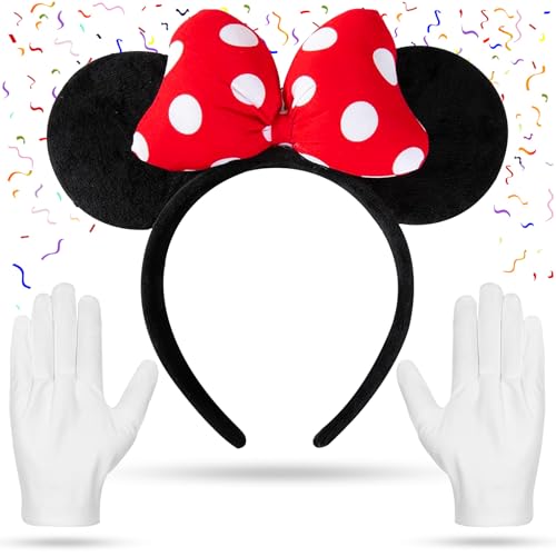 Tuofang Micky Maus Ohre Accessoire, Ohren Haarband Voor Maskerade, Minnie Mouse Ohren Accessoire Cosplay, Minnie Mouse für Carnaval Halloween von Tuofang