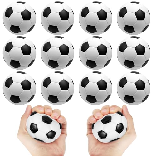 Tuofang 12pcs Mini Fußball, Schaumstoffball, Antistressball Kinder, Mini Sportbälle, Stressball, Geeignet Spielzeugball zum Tressabbau für Kinder und Erwachsene von Tuofang