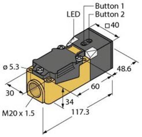 Turck 1610056 Ultraschall-Reflexionstaster RU200-CP40-LIU2N8X2T NPN 1St. von Turck