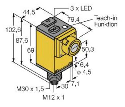 Turck 3046363 Ultraschall-Reflexionstaster Q45UBB63BCQ6 PNP, Schließer, NPN, Schließer 1St. von Turck