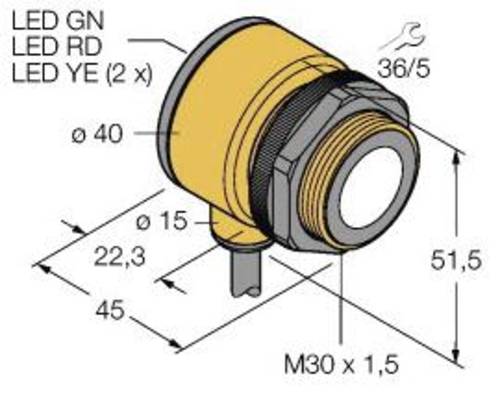 Turck 3055977 Ultraschall-Reflexionstaster T30UINA PNP, Schließer 1St. von Turck