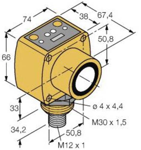 Turck 3072476 Ultraschall-Reflexionstaster QT50UVR3WQ PNP, Schließer 1St. von Turck